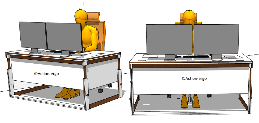 Présentation d'un design ergonomique de bureau réglable en hauteur